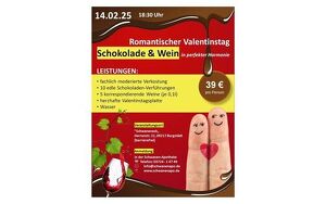 14.02.25 - Valentinstagsprobe „Schokolade & Wein“ für 2 Personen