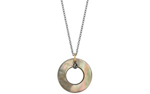Collier mit Perlmutt und schwarzem Diamant